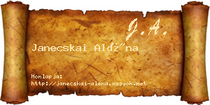 Janecskai Aléna névjegykártya